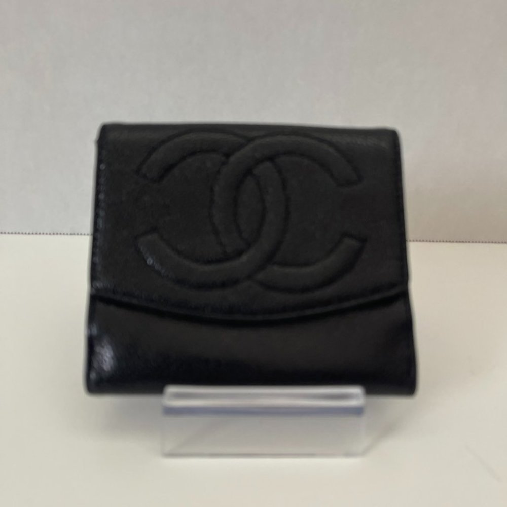 Chanel Wallet CC Logo Caviar Skin Bifold (160579)
